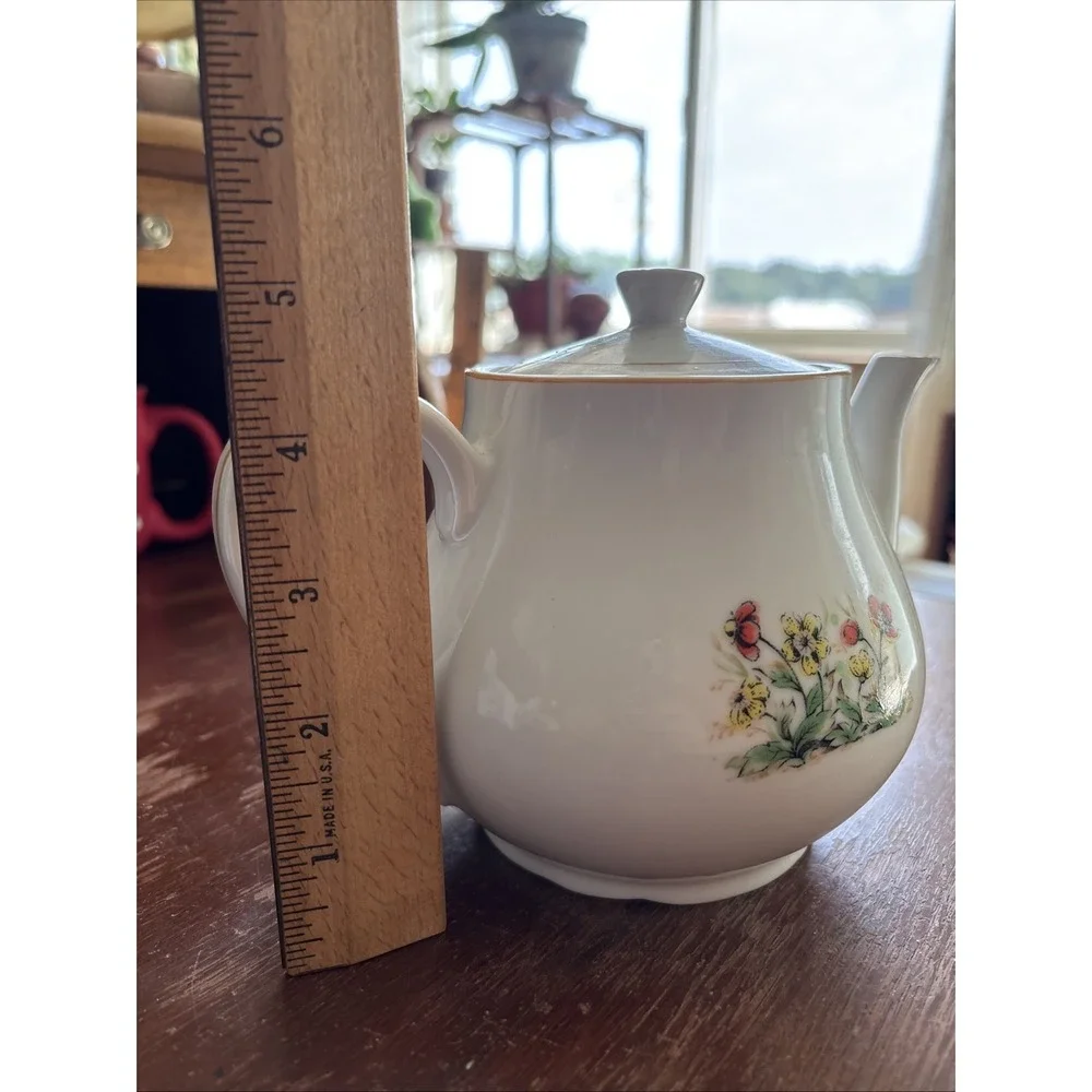 Vintage Floral Teapot Made in Japan 5